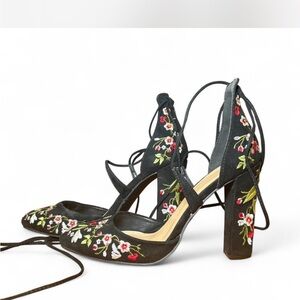 Embroidered Black Women's Shoes